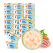 顽皮(Wanpy）鸡肉三文鱼猫罐头80g*24罐（汤汁型） 猫咪零食宠物零食湿粮罐头 happy100果饭儿系列