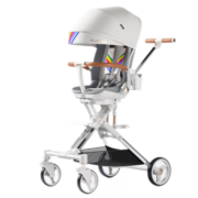 普洛可（PLAYKIDS）遛娃神器普洛可X6-4可坐可躺睡婴儿宝宝儿童折叠高景观溜娃手推车 彩虹号