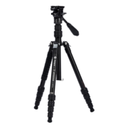 富图宝（Fotopro）E4I PRO+MH-2A 便携反折可变独脚相机摄影液压视频云台三脚架 原碳灰