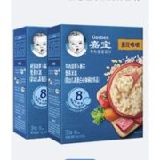 88VIP！Gerber 嘉宝 儿童牛肉高蛋白米糊 198g+婴儿辅食鳕鱼米粥 198g