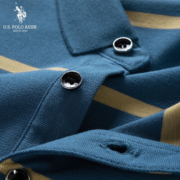 U.S. POLO ASSN.US保罗短袖polo衫男条纹薄款商务翻领polo领衫修身百搭上衣男装 【JC-2315】灰色 XL