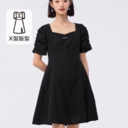 Semir 森马 女士设计感绣花方领连衣裙 三款可选