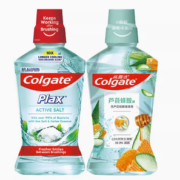 88VIP！Colgate 高露洁 漱口水套装（盐白 500ml+蜂胶 500ml）