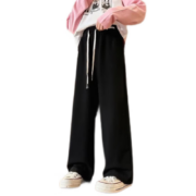 啪吡熊（PAPIBEAR）女童夏季裤子2023新款儿童夏装直筒防蚊长裤薄款女大童洋气阔腿裤 粉色 120