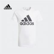 Adidas阿迪达斯官网童装男女大童时尚简约经典短袖训练儿童运动T恤 GN3994白 140码 建议身高140左右