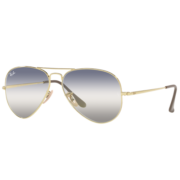 RayBan雷朋2021秋冬新品太阳镜飞行员形潮流渐变墨镜男女款0RB3689 001/GF金色镜框蓝银渐变镜片 尺寸62