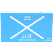 卫康 X-blue 高清高度数 透明近视隐形眼镜 半年抛2片装 100度