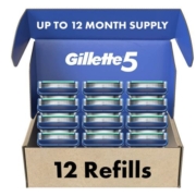 Gillette 吉列 男士剃须刀补充装，5，12支