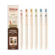 新品日本PILOT百乐10十周年限定第一弹juice冰沙彩色中性笔果汁笔学生按动彩色水笔手帐复古套装 冰沙6色套装-0.5mm 0.5