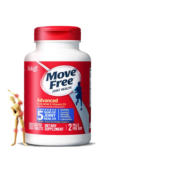 Move Free益节 维骨力美国进口盐酸氨基葡萄糖 中老年成人补钙片 氨糖软骨素 【蓝瓶】关节修复 80粒 效期25年4月