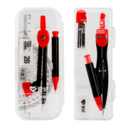 爱好（AIHAO）尺子圆规套装 学生考试绘图文具自动铅笔圆规 CS8001尺规七件套