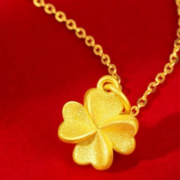 京东百亿补贴:CHINA GOLD 中国黄金 黄金四叶草项链女999足金  四叶草吊坠+S925链