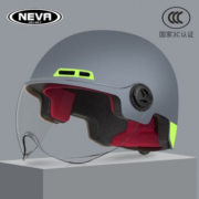 京东百亿补贴：NEVA 头盔夏季 大小可调 皮亚深灰-透明短镜