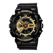 PLUS会员：CASIO 卡西欧 黑金腕表 GA-110GB-1A 防水防震 黑武士石英腕表