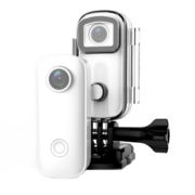 SJCAM 拇指360度拍摄防抖防水头戴运动相机摩托车头盔骑行车记录仪vlog户外超清潜水DV摄像机 C100普通版+骑行大礼包（无卡） 曜石黑