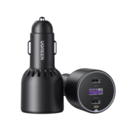 绿联 车载充电器 130W汽车一拖二/三点烟器 PD100W快充车充头电源转换器插头 支持苹果14/13/华为mate50小米