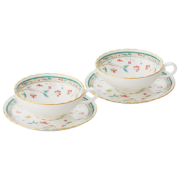 Noritake 则武 Hanasarasa花更纱 骨瓷杯碟套组 180ml*2组装 P58043A/4409