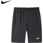NIKE 耐克小童装男童运动短裤夏季新款儿童网面透气针织休闲裤子 正黑色 130(7/6X)