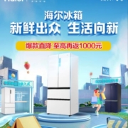 促销活动：京东家电家居清凉节 海尔冰箱 至高返100元