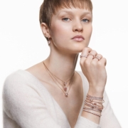 Swarovski 施华洛世奇 Subtle 女士玫瑰金双层水晶手链5224182