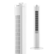 Midea 美的 “加高出风口”家用电风扇/机械定时塔扇/轻音摇头无叶风扇/广角摇头模拟自然风电扇 ZAF09KA