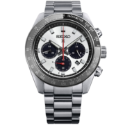 精工（SEIKO）手表PROSPEX系列熊猫迪太阳电能三眼针钢带夜光100米防水腕表 大表盘黑白SSC911P1