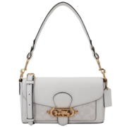 蔻驰（COACH）女士中号手提单肩斜挎包PVC配皮白色90782IMRFF七夕礼物