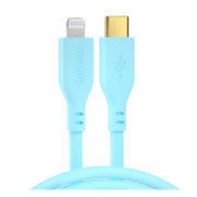 飞利浦（PHILIPS）快充数据线苹果MFI认证PD20W适用于ipad闪充冲电手机充电线平板快充线电源线软硅胶 PD20W天蓝色1.2米