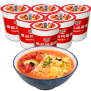 和厨方便面番茄鸡蛋面牛肉海鲜面非油炸泡面桶装速食面 6杯组合装 6杯番茄鸡蛋面/保质期至6月13日