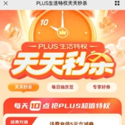 京东 Plus生活特权 天天秒杀 WZL