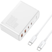 倍思100W氮化镓充电器套装 兼容PD65W四口快充 适用苹果iPhone14/13华为手机Macbook联想笔记本电脑 白