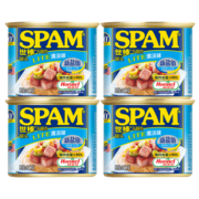 世棒（SPAM）午餐肉 火腿罐头 340g*4罐 烧烤食材 速食早餐 方便菜罐头 清淡口味