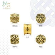 周生生七夕礼物 黄金转运珠足金串珠Charme XL酷黑信念貔貅情侣组合单颗 龙蛇编结92303C
