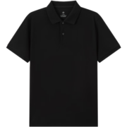 京东京造【隐汗渍】polo衫男短袖长绒棉翻领男装夏 黑色L