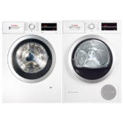 博世(BOSCH) 10kg全自动滚筒洗衣机+9kg热泵烘干机干衣机洗烘套装 除菌烘干  云朵白