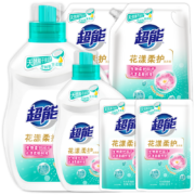 Plus会员:超能花漾柔护洗衣液12斤（蔷薇花香）2kg+1kg+1kg*2+500g*2 去渍洁净