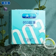 PLUS会员、概率券：大卫 避孕套 超薄玻尿酸003  3只装*2件