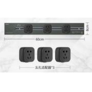 SIEMENS 西门子 灰色轨道插座60cm轨道+五孔*3 黑色插座