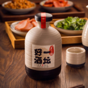 金六福 一坛好酒2017年老酒40.8度 浓清兼香型四川白酒 陶坛（500ml*1坛）