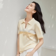 24日10点：DUIBAI 对白 凯伊莱文联名 女式短袖针织衫 DDO054X