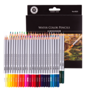 得力(deli)水溶性彩铅笔彩色铅笔48色涂色填色彩笔专业美术生绘画笔套装(附毛笔) 6520