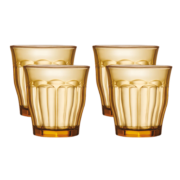 PYREX康宁餐具玻璃杯 琥珀色耐热玻璃水杯 泡茶喝水杯康宁玻璃杯九棱杯 九棱杯*4