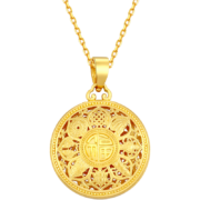 PLUS会员：3DG Jewellery 金至尊 女士足金黄金挂坠+同色银链 4.69g