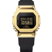 卡西欧（CASIO）G-SHOCK明星同款黄金时代新黑金系列防水女表GM-S5600GB-1