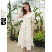 3COLOUR 三彩 女士法式碎花连衣裙 D382G1076L2065