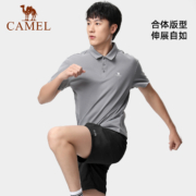 Camel 骆驼 男女情侣款户外速干短袖Polo衫+短裤运动套装