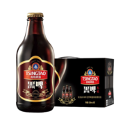 青岛啤酒（TsingTao）黑啤枣味 12度 296ml*8瓶  整箱装