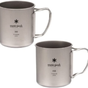 新低！日本顶级户外品牌，Snow Peak 雪峰 钛金属单层马克杯套装 450mL+300mL
