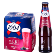 临期品：Kronenbourg 1664凯旋 蓝莓 果味精酿啤酒 250ml*6瓶