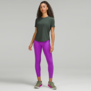 lululemon 丨Run and Train 女士运动 T 恤 *高领口 LW3EOGS 烟熏云杉绿 0